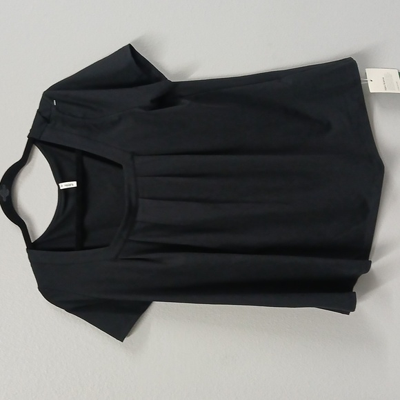 Halara Square Neck Short Sleeve Casual Top Black Lg - Picture 3 of 6